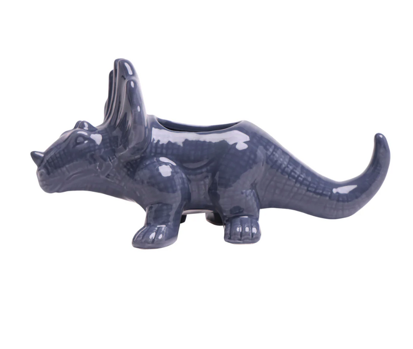 Dinosaur Ceramic Indoor Plant Pot For Succulents 3.5" Triceratops