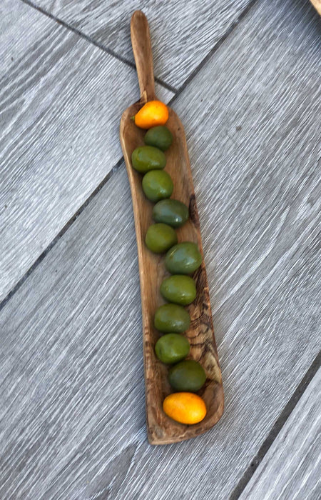 Olive Wood Rectangular Narrow Tapas Dish