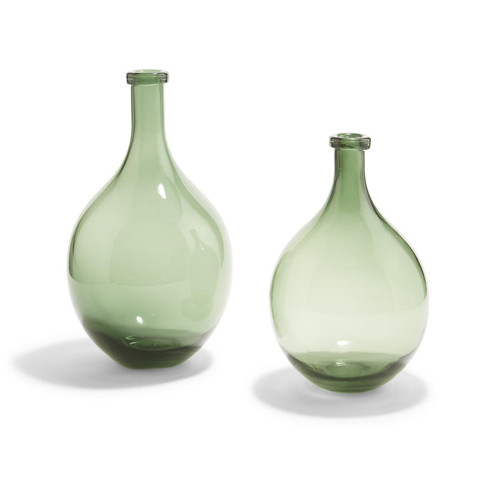 Sonoma Set of 2 Forest Green Jug - Hand-Blown Glass