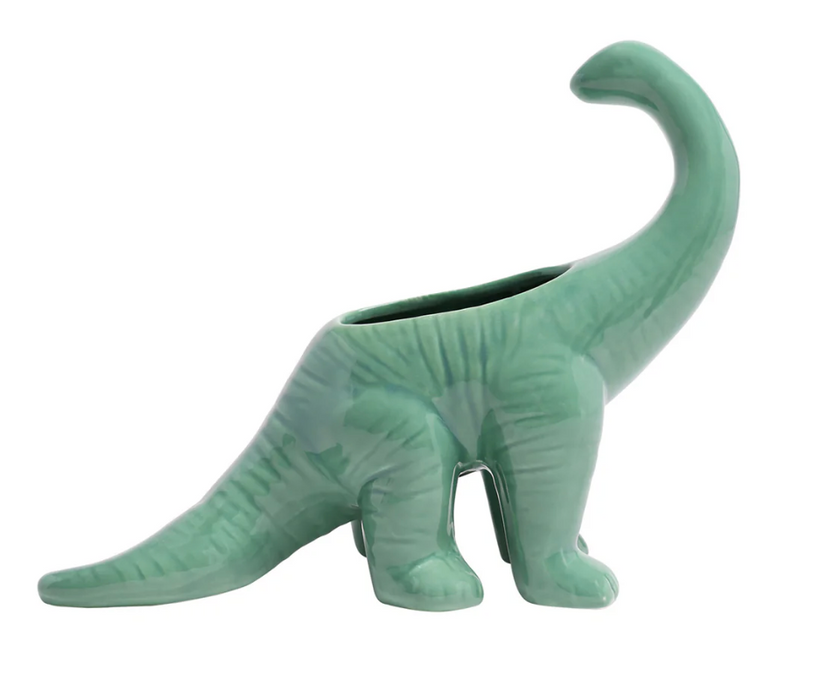 plastic dinosaur planter Dinosaur Ceramic Indoor Plant Pot For Succulents 3.5" Brontosaurus — Home & Garden Provisions