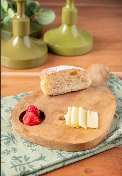 Bali Teak Tasting Plate & 1 Shot Glass