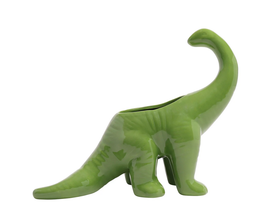 Dinosaur Ceramic Indoor Plant Pot For Succulents 3.5" Brontosaurus