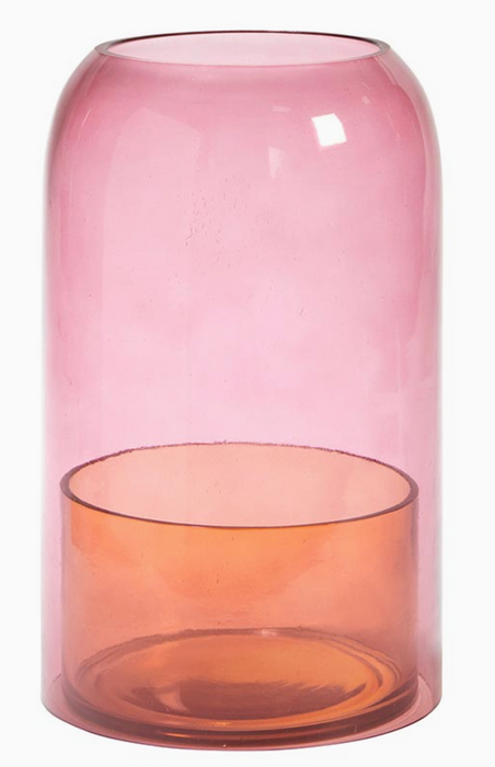 Pink/Amber Candle Cloche