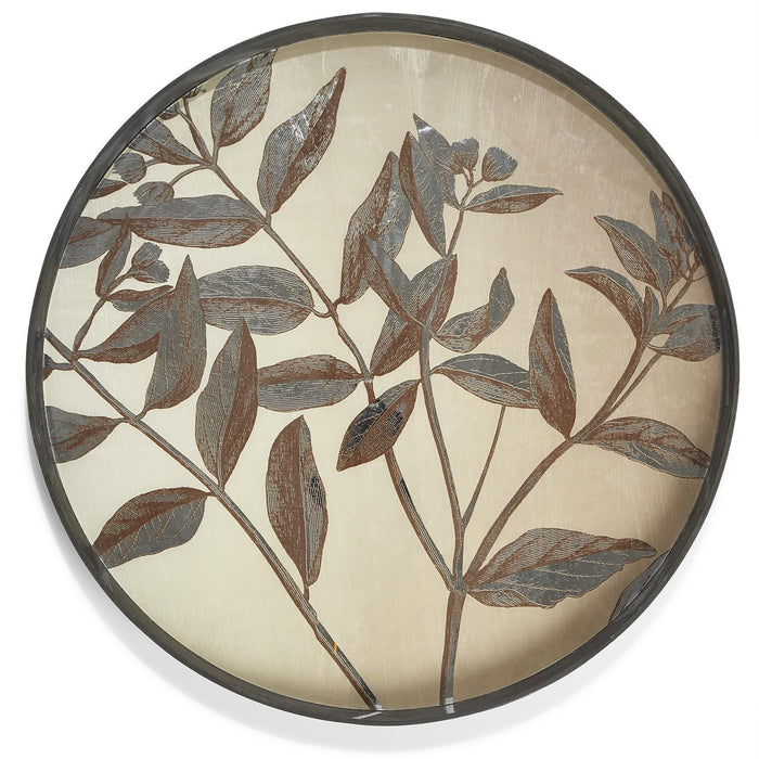 Eucalyptus Plant Oversized Round Decorative Tray